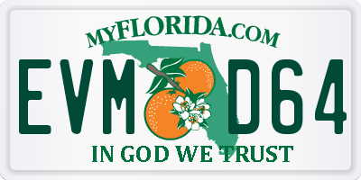 FL license plate EVMD64