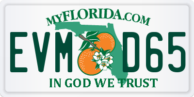 FL license plate EVMD65