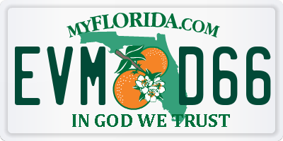 FL license plate EVMD66