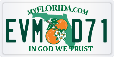 FL license plate EVMD71