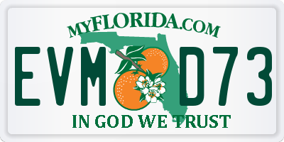 FL license plate EVMD73