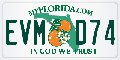 FL license plate EVMD74
