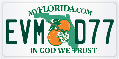 FL license plate EVMD77