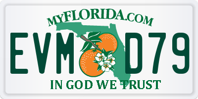 FL license plate EVMD79