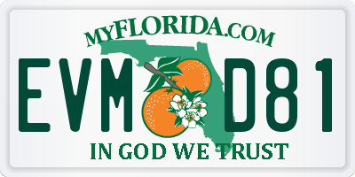 FL license plate EVMD81