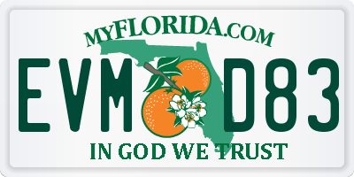 FL license plate EVMD83
