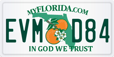 FL license plate EVMD84