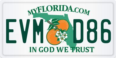 FL license plate EVMD86