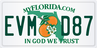 FL license plate EVMD87