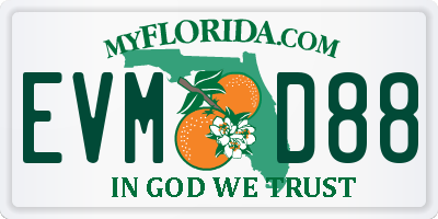 FL license plate EVMD88