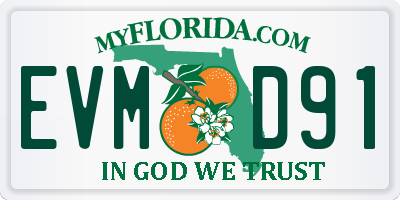 FL license plate EVMD91