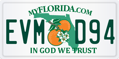 FL license plate EVMD94
