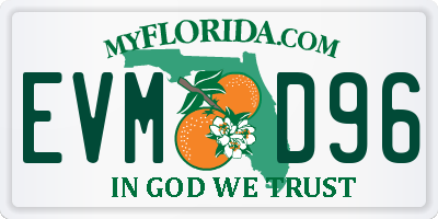 FL license plate EVMD96