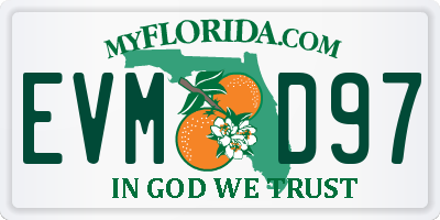 FL license plate EVMD97