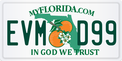 FL license plate EVMD99