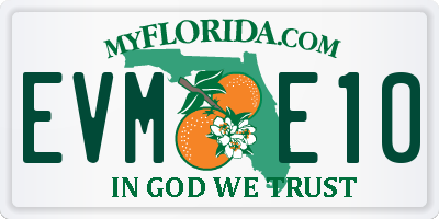 FL license plate EVME10