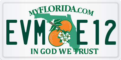 FL license plate EVME12