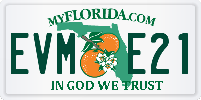 FL license plate EVME21