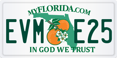 FL license plate EVME25