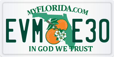 FL license plate EVME30