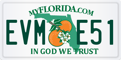 FL license plate EVME51