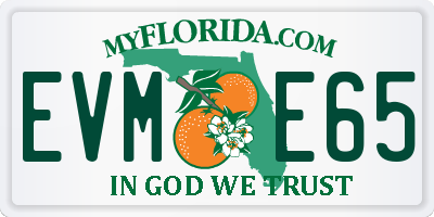 FL license plate EVME65