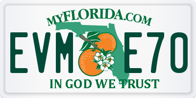 FL license plate EVME70