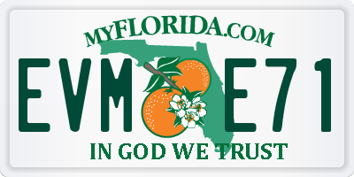 FL license plate EVME71