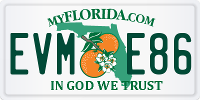 FL license plate EVME86