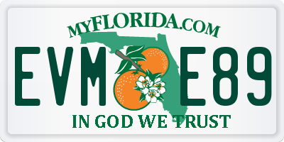 FL license plate EVME89