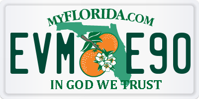 FL license plate EVME90