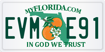 FL license plate EVME91
