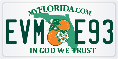 FL license plate EVME93