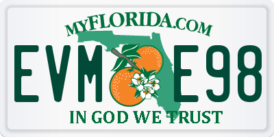 FL license plate EVME98