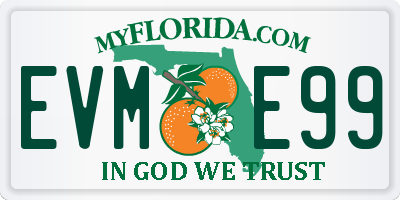 FL license plate EVME99