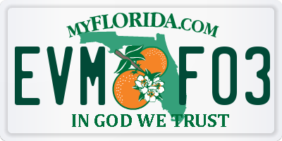 FL license plate EVMF03