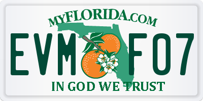 FL license plate EVMF07