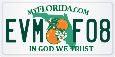 FL license plate EVMF08