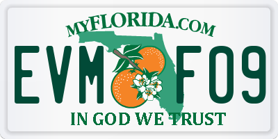 FL license plate EVMF09