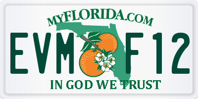 FL license plate EVMF12