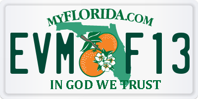FL license plate EVMF13