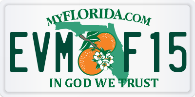 FL license plate EVMF15