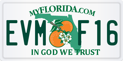 FL license plate EVMF16