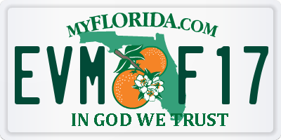 FL license plate EVMF17