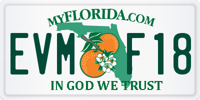 FL license plate EVMF18
