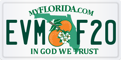 FL license plate EVMF20