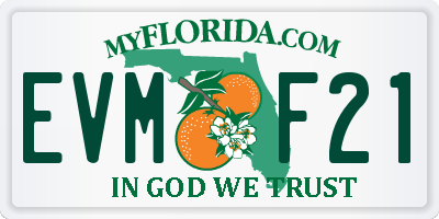 FL license plate EVMF21