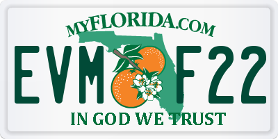FL license plate EVMF22