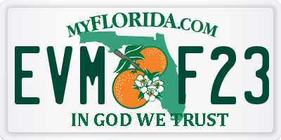 FL license plate EVMF23