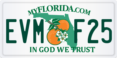 FL license plate EVMF25